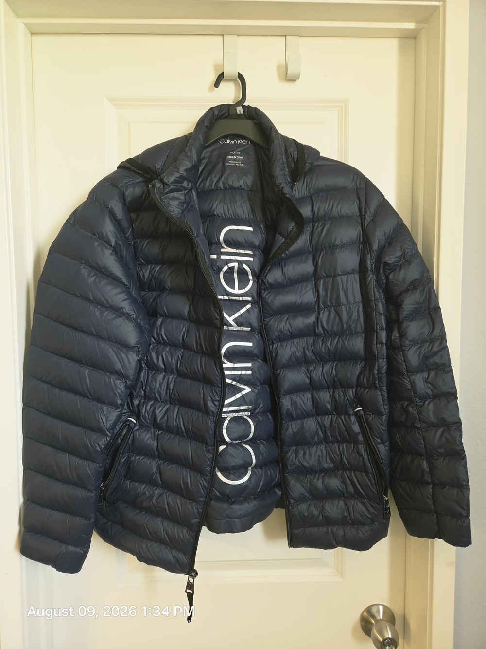 Calvin Klein Men's Navy Packable Down Jacket